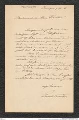 Nachlass Franz Steindachner, Brief von Franz Liechtenstern an Franz Steindachner (07.03.1886), Inv.Nr. 303.14, Seite 1
